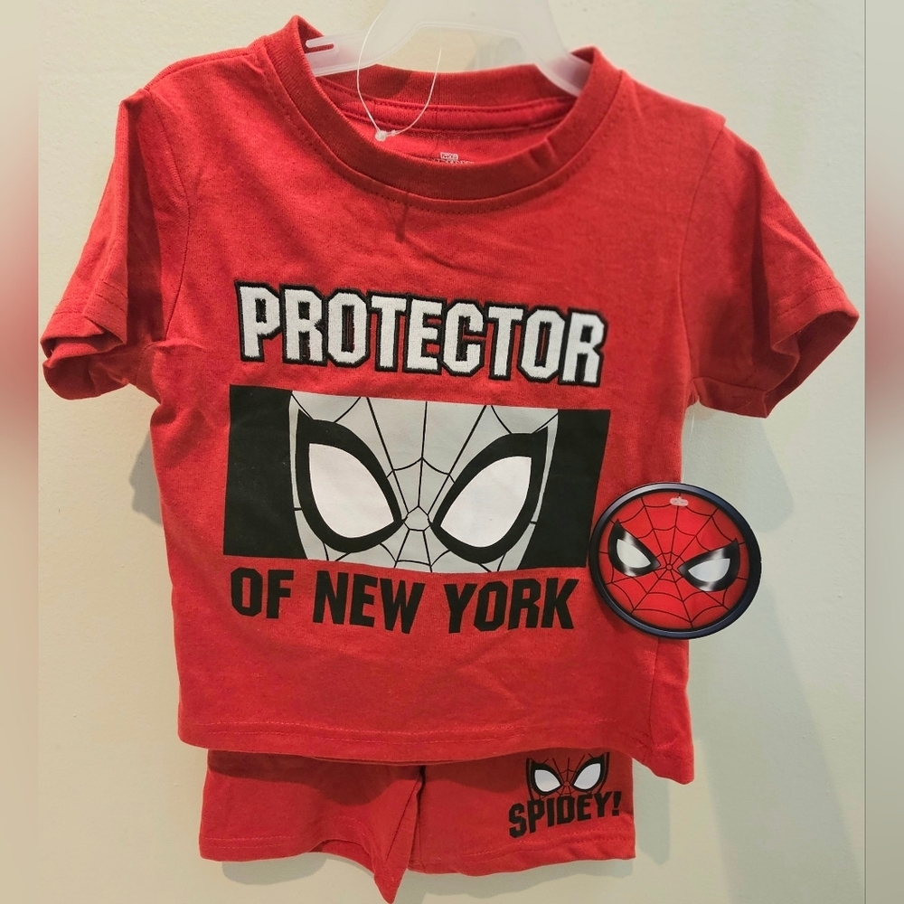 Spiderman Red & Black "Protector of New York" Kids Tee